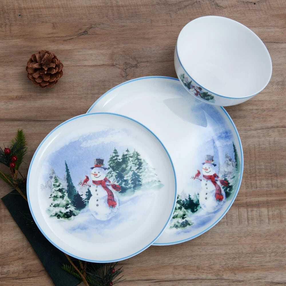 Outlet 🛒 Mikasa® Snowman Forest 12 Piece Dinnerware Set, Service For 4 🔔 - Image 3
