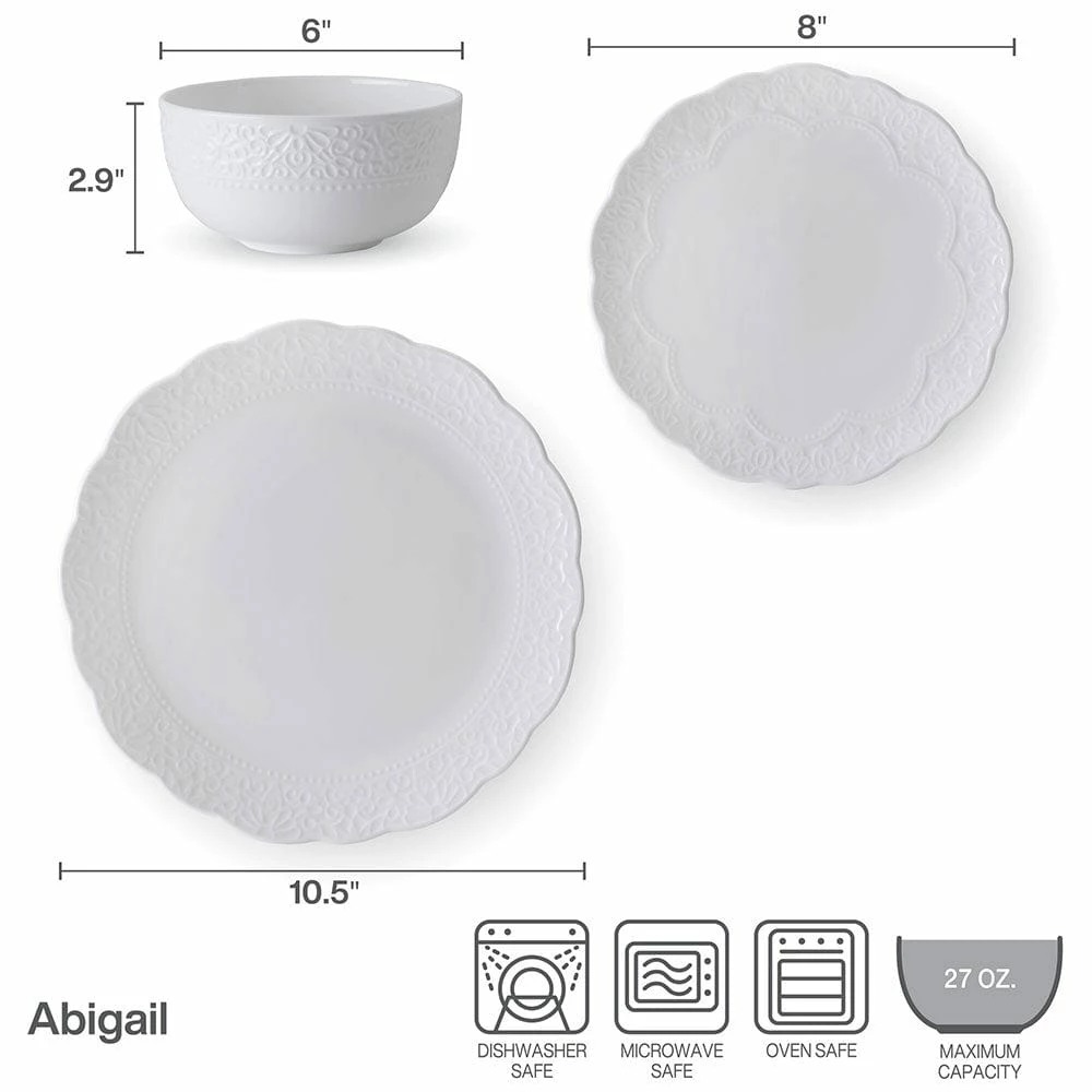 Deals 🔔 Mikasa® Abigail 12 Piece Dinnerware Set, Service for 4 🛒 - Image 4
