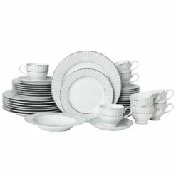 Flash Sale 🛒 Mikasa® Adrian Grey 40 Piece Dinnerware Set, Service for 8 🎁