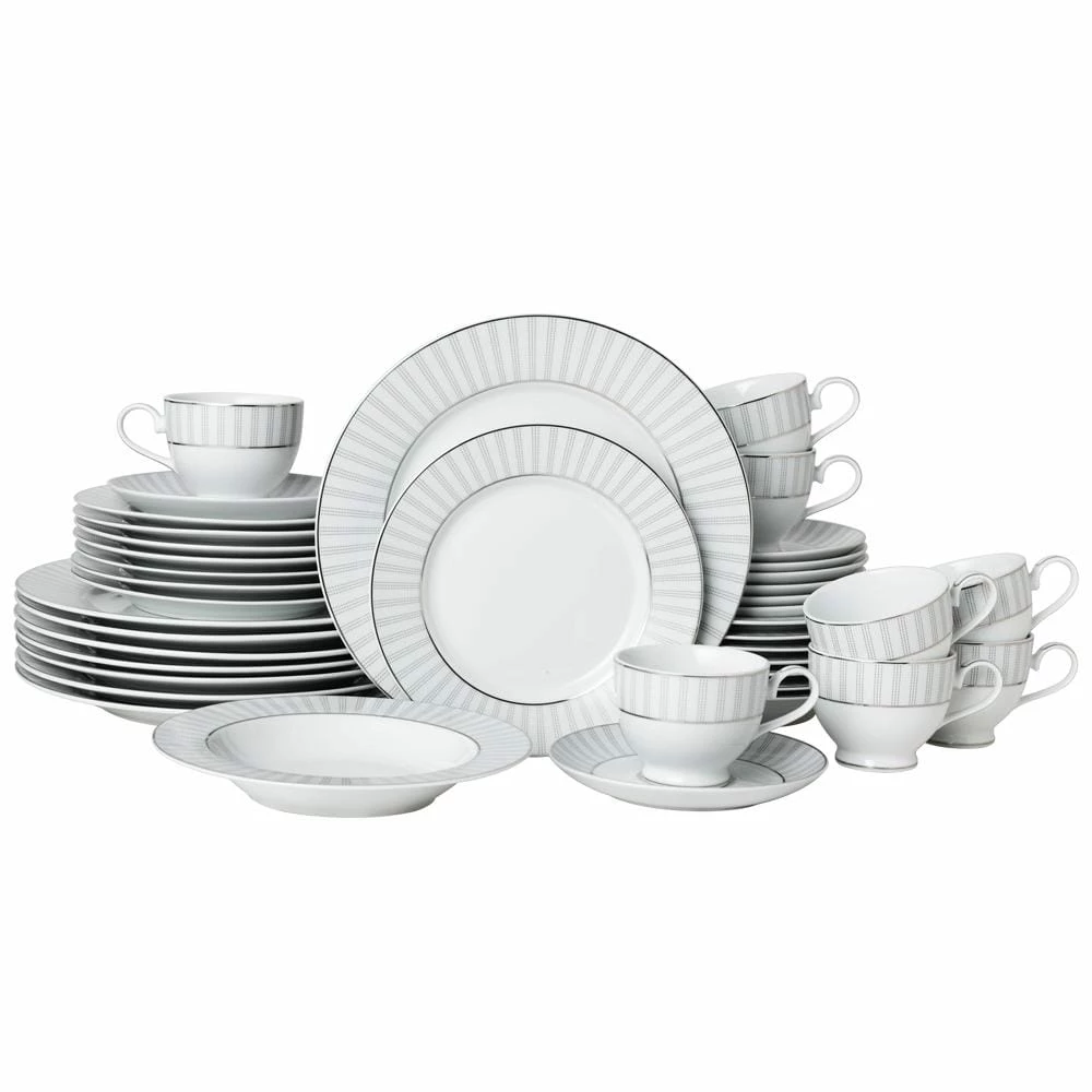 Flash Sale 🛒 Mikasa® Adrian Grey 40 Piece Dinnerware Set, Service for 8 🎁