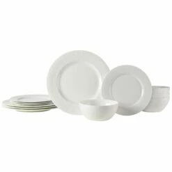 Promo 🔔 Mikasa® Ashlyn Vegan Bone 12 Piece Dinnerware Set, Service for 4 🎁