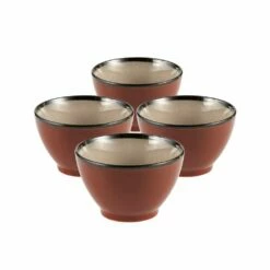 Outlet 😉 Gourmet Basics® Belmont Red Fruit Bowls, Set of 4 ⭐