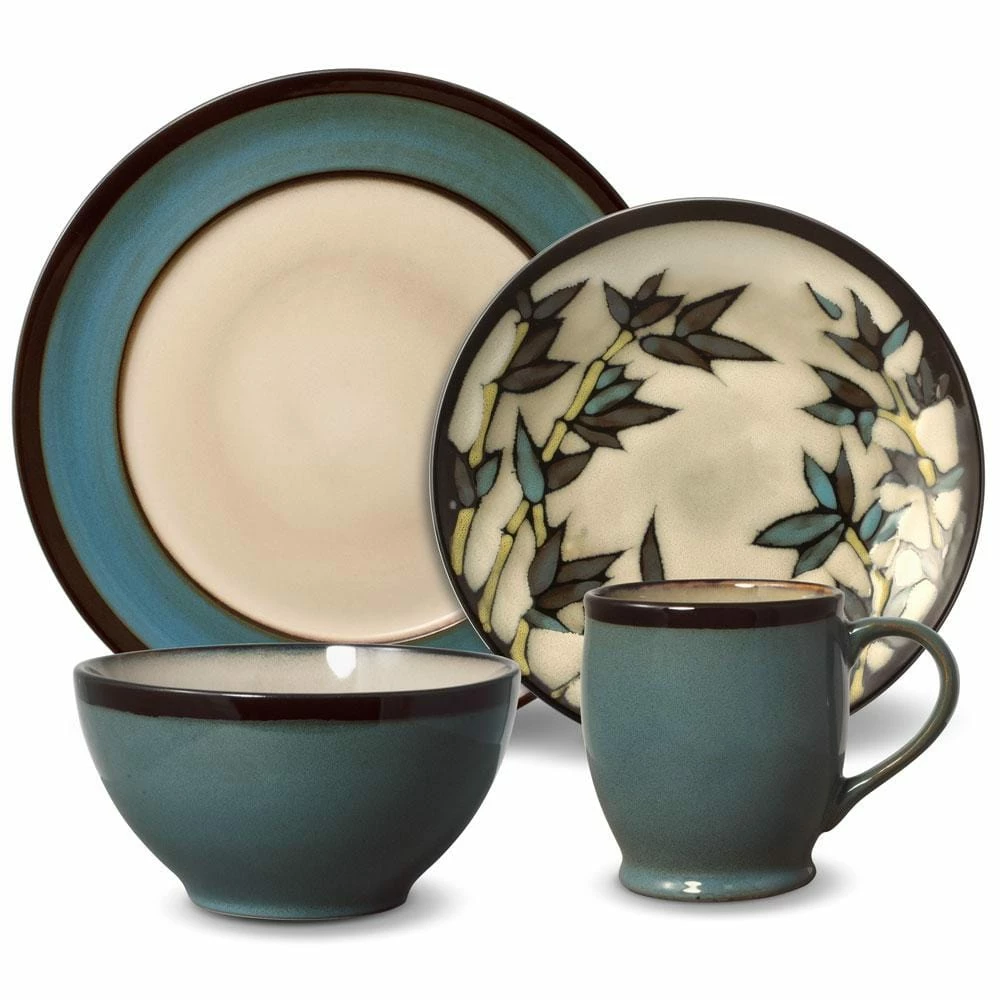 Brand new 😉 Gourmet Basics® Belmont Round Blue Stalks Dinnerware Set 😉