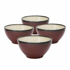 Cheap ✔️ Gourmet Basics® Belmont Set of 4 Red Soup Cereal Bowls 💯