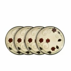 Wholesale 🎁 Gourmet Basics® Belmont Set of 4 Round Leaves Salad Plates ⭐