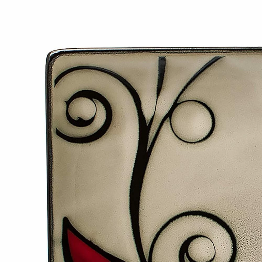 Wholesale 🎁 Gourmet Basics® Belmont Set of 4 Square Red Vine Salad Plates 🔔 - Image 2