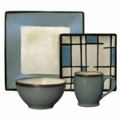 Best reviews of ⌛ Gourmet Basics® Belmont Square Blue Grid Dinnerware Set 🥰
