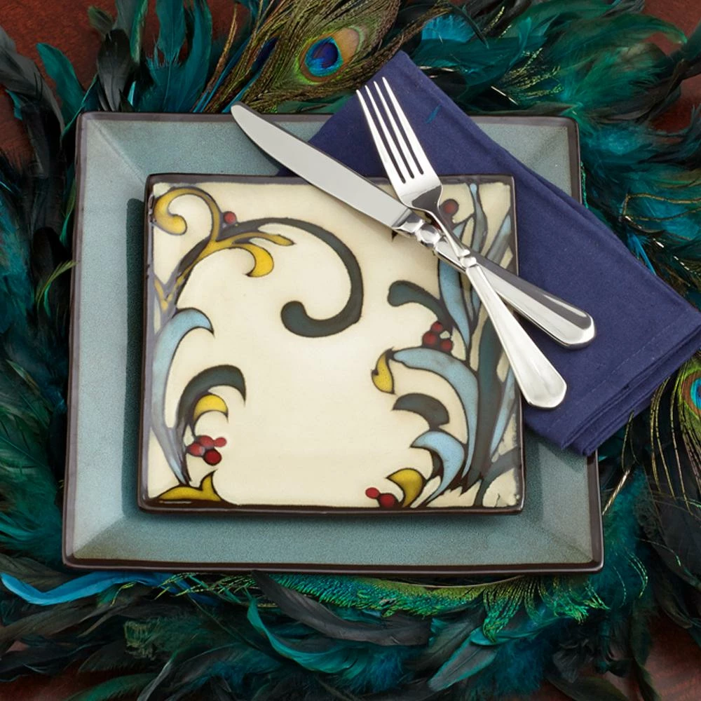 Best Pirce 🔔 Gourmet Basics® Belmont Square Blue Leaves Service for 8 With Serveware 🎉 - Image 2