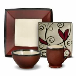 Deals 🤩 Gourmet Basics® Belmont Square Red Vine Dinnerware Set 👍
