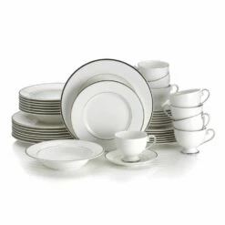Best deal 😀 Mikasa® Cameo Platinum 40 Piece Dinnerware Set, Service for 8 🌟