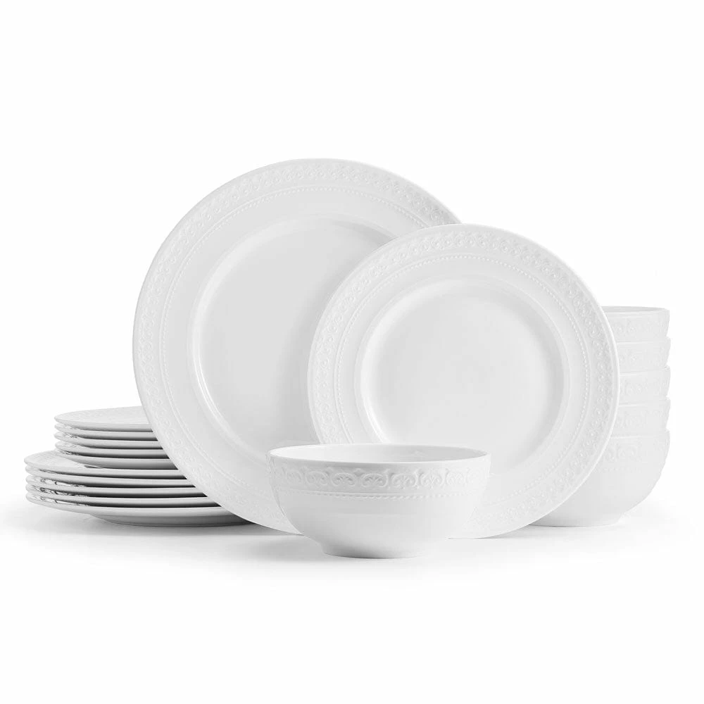 Promo 🌟 Mikasa® Crown 18 Piece Dinnerware Set, Service for 6 ⭐