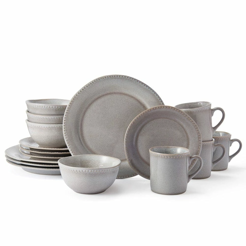 Brand new 👍 Mikasa® Ellie Grey 16 Piece Dinnerware Set, Service for 4 💯