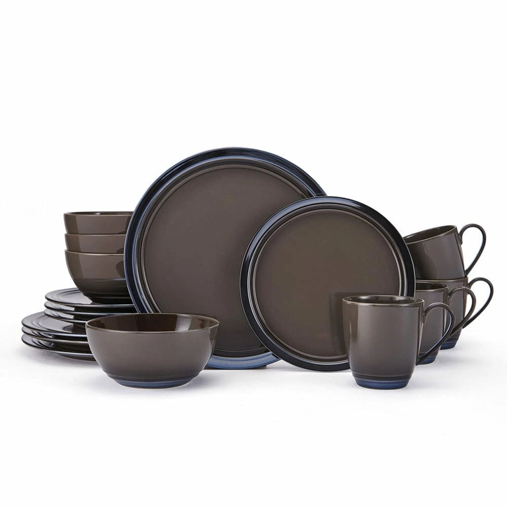 Budget 🤩 Mikasa® Elura Espresso 16 Piece Dinnerware Set, Service for 4 🔥