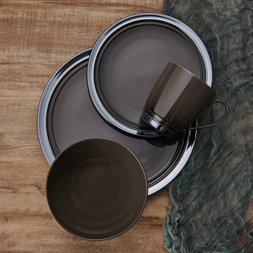 Budget 🤩 Mikasa® Elura Espresso 16 Piece Dinnerware Set, Service for 4 🔥 - Image 2