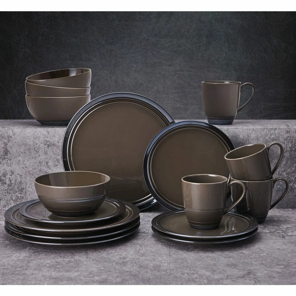 Budget 🤩 Mikasa® Elura Espresso 16 Piece Dinnerware Set, Service for 4 🔥 - Image 3