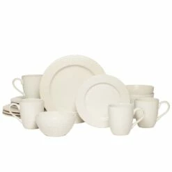 Budget 🎉 Gourmet Basics® Hayes White 16 Piece Dinnerware Set, Service for 4 😍