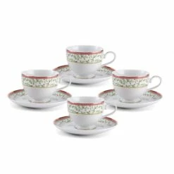 Top 10 🛒 Mikasa® Holiday Traditions Tea Cups and Saucers, Set of 4 👏