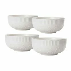 Budget 🥰 Mikasa® Italian Countryside® Set of 4 Coupe Scroll Soup Cereal Bowls 🥰