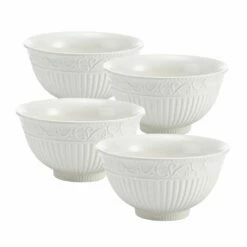 Cheap 🎁 Mikasa® Italian Countryside® Set of 4 Footed Soup Cereal Bowls ✨