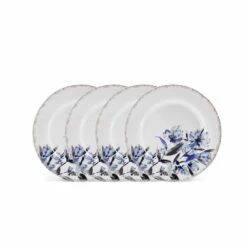New 👏 Mikasa® Kaia Platinum Set of 4 Salad Plates ✔️