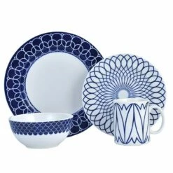 Coupon 🤩 Mikasa® Lavina Cobalt 16 Piece Dinnerware Set, Service for 4 ✨