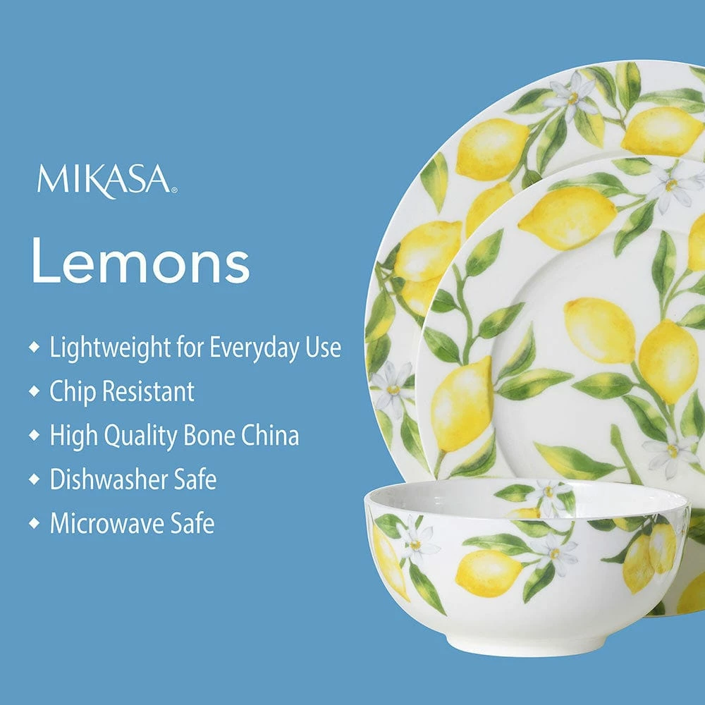 Cheap ✔️ Mikasa® Lemons 16 Piece Dinnerware Set, Service for 4 🔔 - Image 3