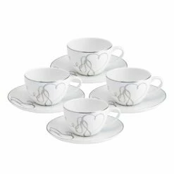 Budget 🔥 Mikasa® Love Story Set of 4 Teacups and Saucers 🤩