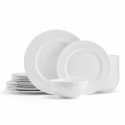 Outlet ❤️ Mikasa® Love Story White 18 Piece Dinnerware Set, Service for 6 😉