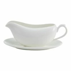 Wholesale 🤩 Mikasa® Lucerne White Gravy Boat with Saucer 🎉