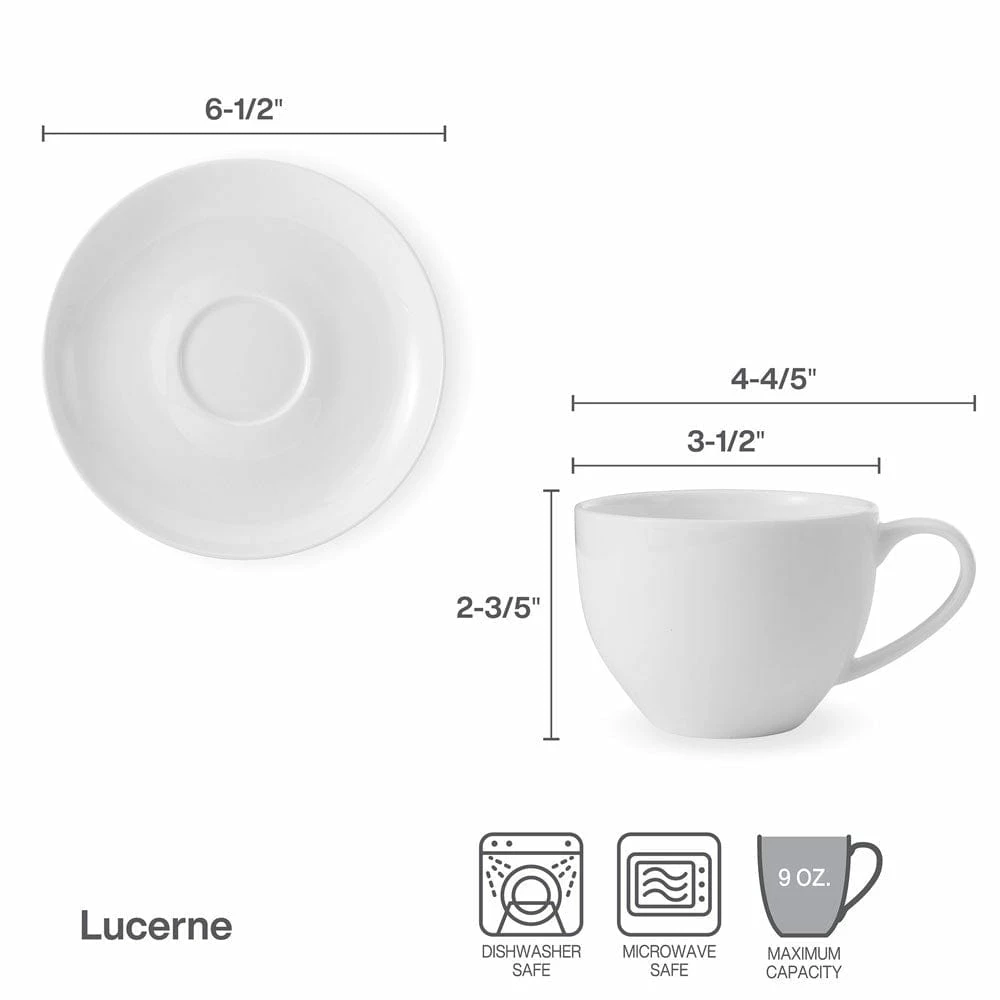 Best Sale ⌛ Mikasa® Lucerne White Tea Cup and Saucer 🥰 - Image 4