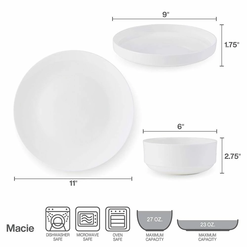 Deals 👍 Mikasa® Macie 12 Piece Dinnerware Set, Service for 4 🤩 - Image 5