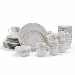 Best deal ⌛ Mikasa® Metallic Floral Gold 32 Piece Dinnerware Set, Service for 8 👏