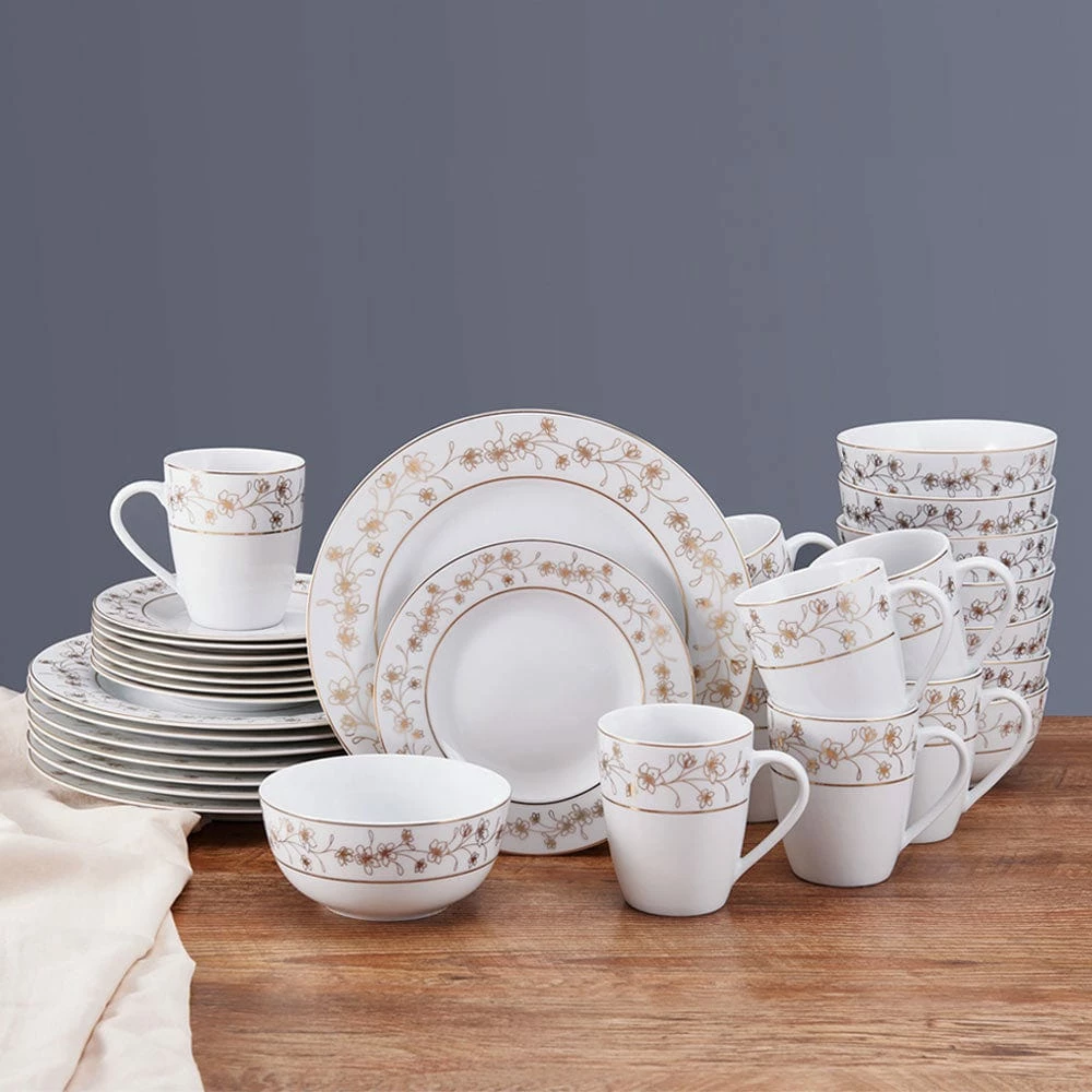 Best deal ⌛ Mikasa® Metallic Floral Gold 32 Piece Dinnerware Set, Service for 8 👏 - Image 3