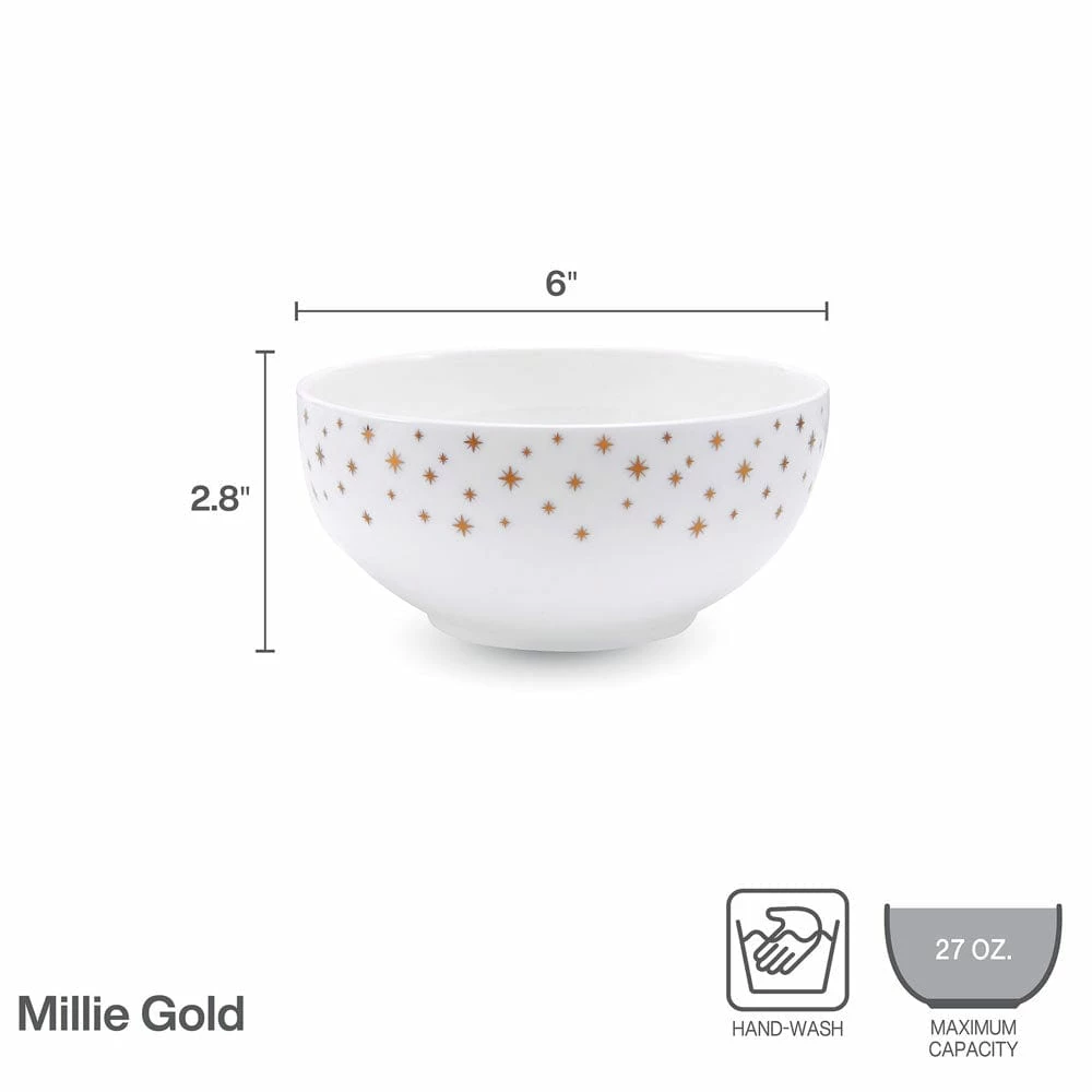 Deals 👏 Mikasa® Millie Gold Set of 4 All Purpose Bowls 🤩 - Image 4