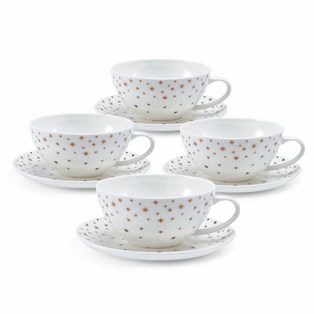 Best Sale 🌟 Mikasa® Millie Gold Set of 4 Cups and Saucers 🎁