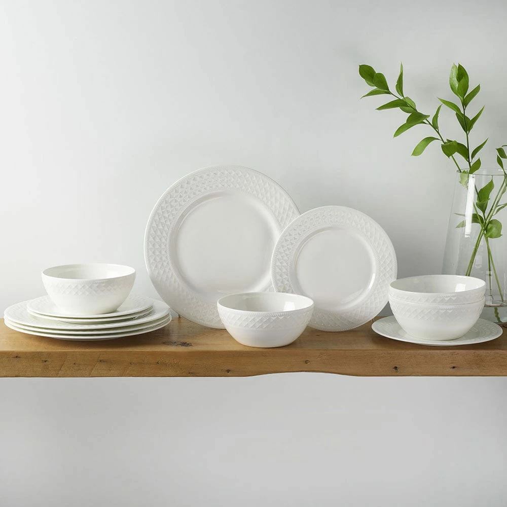 Promo 🧨 Mikasa® Patterson Vegan Bone 12 Piece Dinnerware Set, Service for 4 🌟 - Image 3