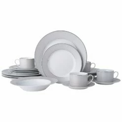 Best Sale ✔️ Mikasa® Percy Grey 20 Piece Dinnerware Set, Service for 4 😀