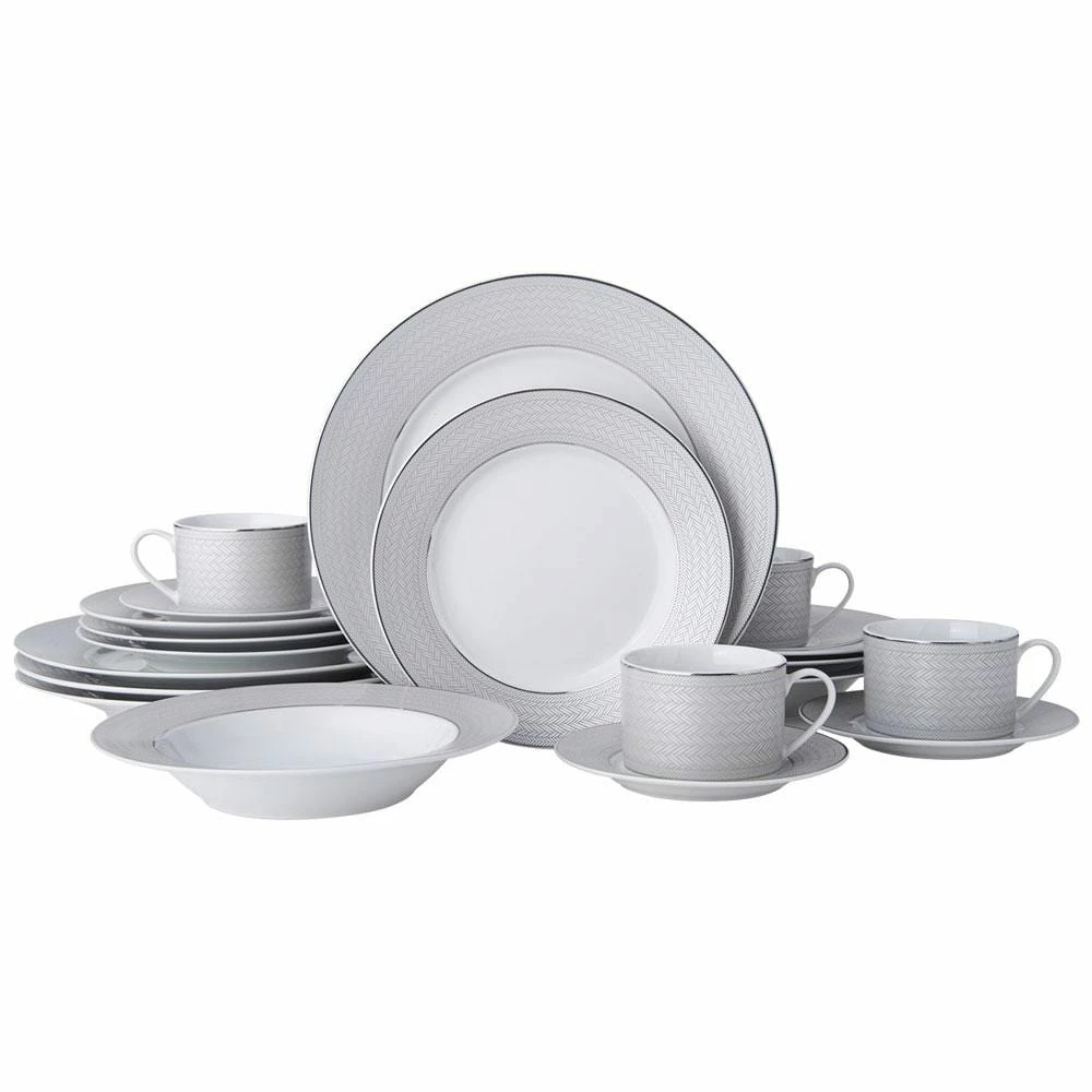 Best Sale ✔️ Mikasa® Percy Grey 20 Piece Dinnerware Set, Service for 4 😀