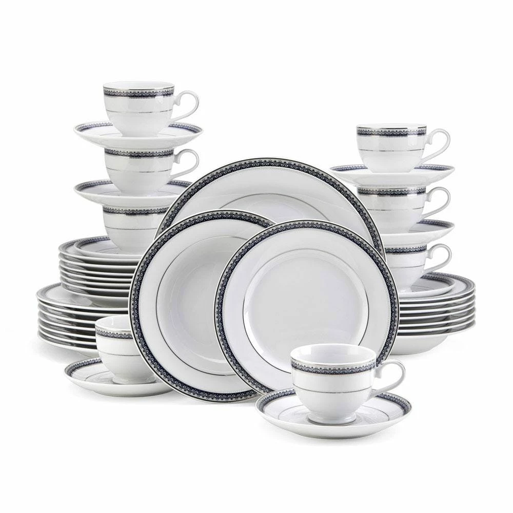 Best reviews of 👍 Mikasa® Platinum Crown Cobalt 40 Piece Dinnerware Set, Service for 8 🔔