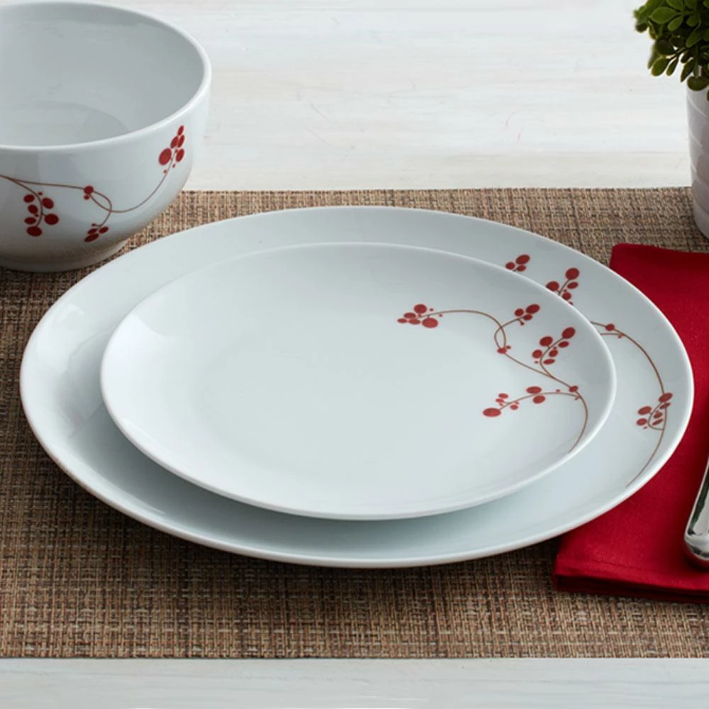 Deals 🔔 Gourmet Basics® Red Berries Set of 4 Dinner Plates ✔️ - Image 2