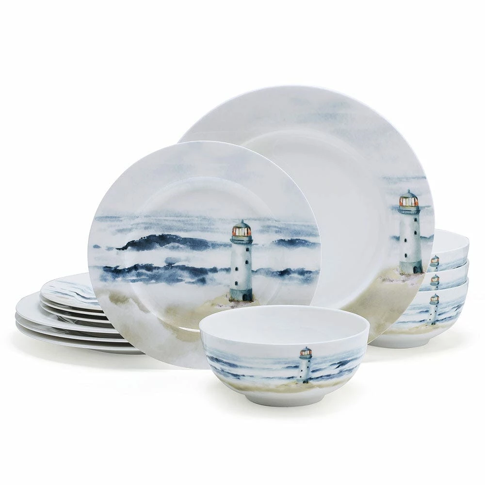 Best Sale ✔️ Mikasa® Seaside 12 Piece Dinnerware Set, Service for 4 ❤️