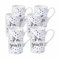 Budget 💯 Mikasa® Set of 6 Confetti Im Yours Mugs 🔔
