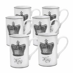 Brand new ✔️ Mikasa® Set of 6 King Crown Mugs 🧨