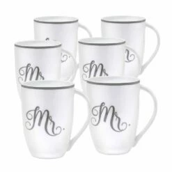 Best deal 👏 Mikasa® Set of 6 Mr Platinum Mugs 🧨