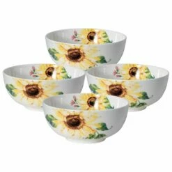 Outlet 🔥 Mikasa® Sunflower Set of 4 Soup Cereal Bowls 🤩