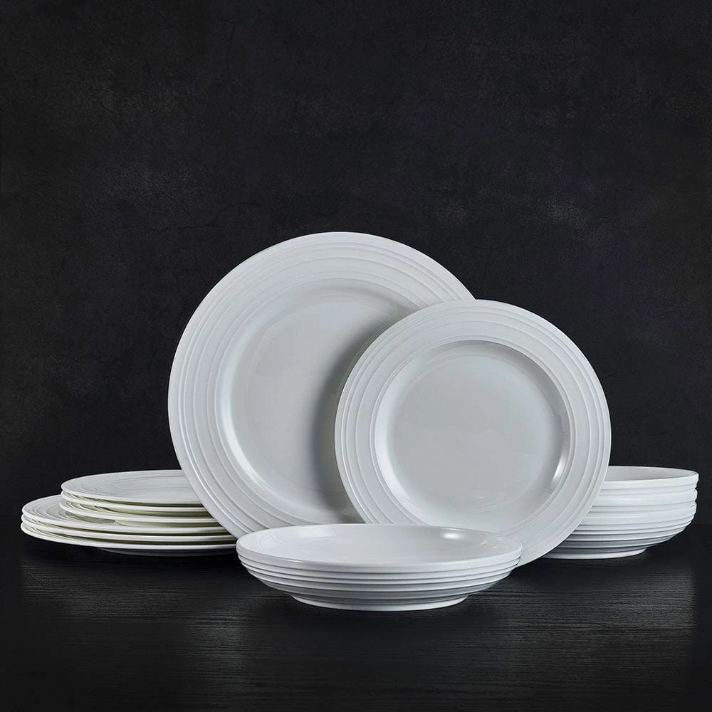 Outlet ⌛ Mikasa® Swirl Bone 12 Piece Dinnerware Set with Pasta Bowls, Service for 4 🎉 - Image 2