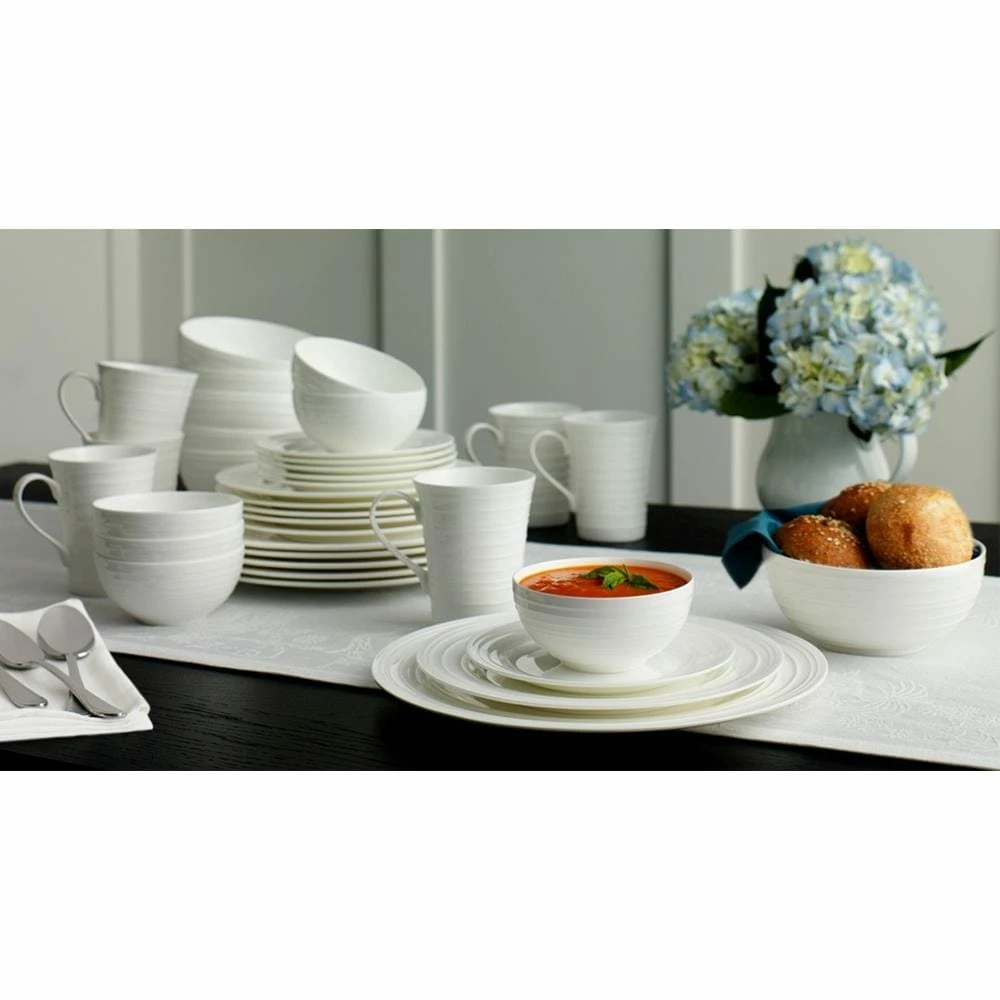 New 👍 Mikasa® Swirl Bone 36 Piece Dinnerware Set, Service for 6 🛒 - Image 2