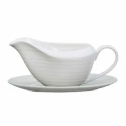Promo 🧨 Mikasa® Swirl Bone Gravy Boat with Stand 🛒