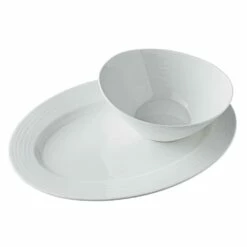Budget 👏 Mikasa® Swirl Bone Vegetable Bowl and Serve Platter Set ✨