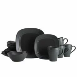 Best reviews of 🛒 Mikasa® Swirl Graphite Square 16 Piece Dinnerware Set, Service for 4 🔥